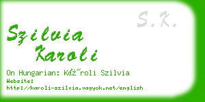 szilvia karoli business card